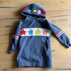 Boden Blue and Red Fleece-Lined Hoodie